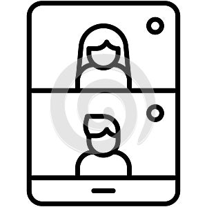 Videotelephony, Telecommuting or remote work icon, vector illustration photo