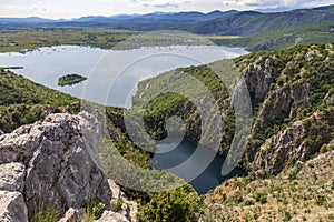 Vidikovac Galipovac lakes near Imotski in Croatia. photo