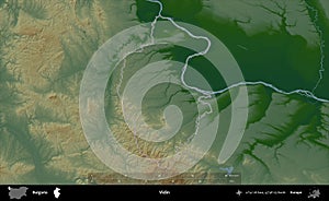 Vidin outlined, Bulgaria. Physical
