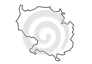 Vidisha District of Madhya Pradesh outline map on a white background