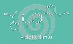 Vidofludimus drug molecule DHODH inhibitor. Skeletal formula photo