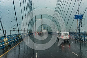 Vidyasagar Setu, abstract rainy day