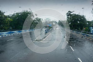 Vidyasagar Setu, abstract rainy day