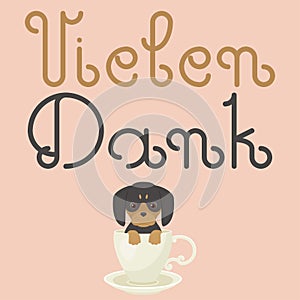 `Vielen Dank` hand drawn vector lettering in German