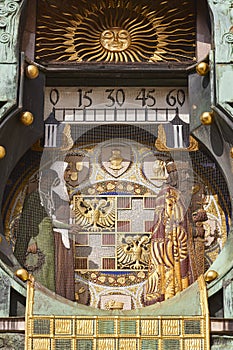 Viena city center historic landmark. Traditional Anker calendar detail. Austria photo