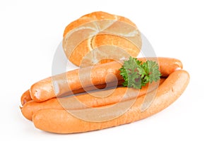 Viena sausage with roll photo