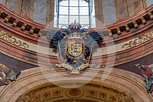 Vienna, Austria - 25.10.2019: interior of St. Peter Peterskirche Church, Baroque Roman Catholic parish Church in Vienna, Austria