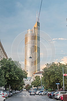 Street view on Millennium Tower. Second tallest building in Austria at 171 metres 561 feet.