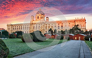 Vienna, Austria. Beautiful view of famous Kunsthistorisches - Fine Arts Museum