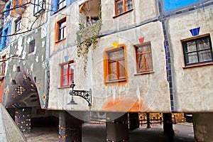 Hundertwasser house or Hundertwasserhaus, Vienna, Austria