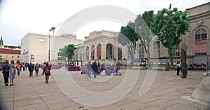 VIENNA, AUSTRIA - May 11, 2019: View of Museum Quarter MQW . MQW a typical spring day in Museum Quarter