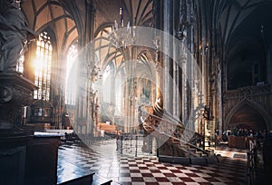 Interior of St Stephens Cathedral Stephansdom - Vienna, Austria