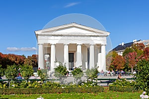 Vienna, Austria - October 2021: Theseus temple in Volksgarten park in autumn