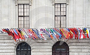 Vienna, Austria, 27th of November 2019: European Union countries flags