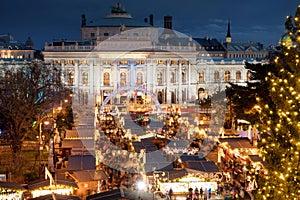 Vienna Christmas Market in front of the Burgtheater and city hal