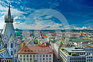 Vienna city centre top view photo