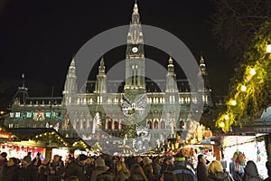 Vienna city hall and Christmas market