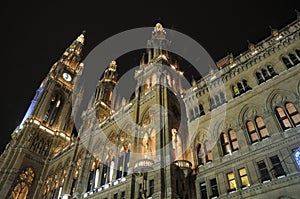 Vienna City Hall At Night