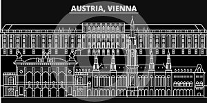 Vienna city silhouette skyline. Austria - Vienna city vector city, austrian linear architecture, buildings. Vienna city
