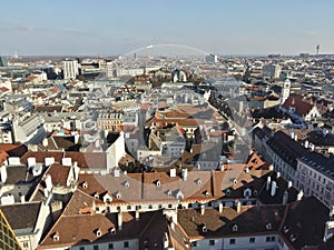 Vienna city view from above.