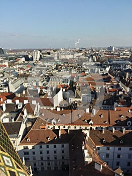 Vienna city view from above.