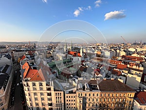 Vienna City view from top of Haus des Meers