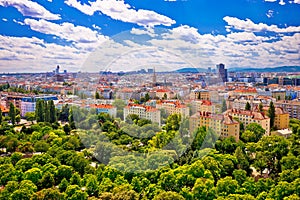 Vienna cityscape from Prater fun park view