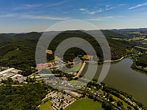 The Vienna forest lake WIENERWALDSEE from above