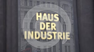 Vienna Haus der Industrie industry lobby at Schwarzenbergplatz with traffic
