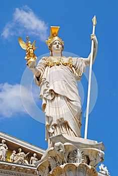 Vienna Parliament and Athena Fountain photo