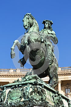 Vienna, Prince Eugene statue in front of Neue Burg building