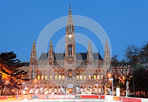 Vienna's City Hall at sunrise