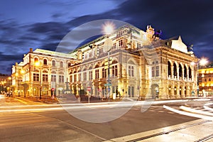 Vienna's State Opera House at night