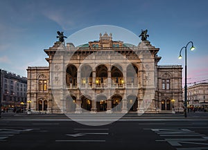 Vienna State Opera Wiener Staatsoper at sunset - Vienna, Austria photo