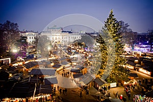 Vienna traditional Christmas Market 2016, aerial view
