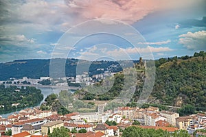 Vienne, France, aerial view of the city