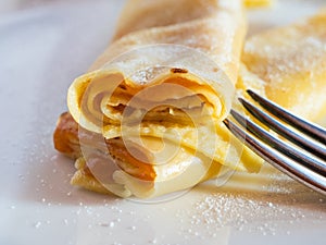Viennese Pancake Filled with Apricot Jam