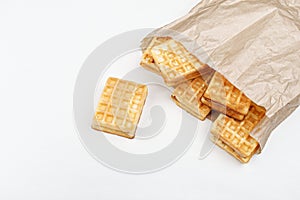 Viennese waffles on a white background.