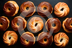 Viennoiserie, French baked goods, captured in a tempting foodgraphy scene photo