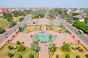 Vientiane City View from inside the Patuxai Monument.
