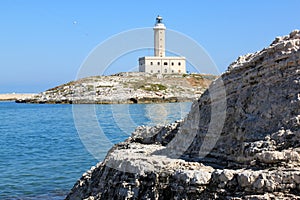 Vieste Lighthouse in the Adriatic Sea, Italy
