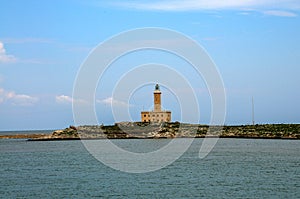 Lighthouse of Vieste on isle of Santa  Eufemia