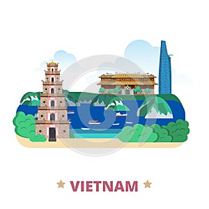 Vietnam country design template Flat cartoon style