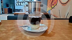 vietnam dripp coffee at the coffeeshop