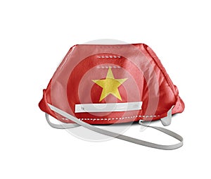 Vietnam flag on anti pollution mask medical protection photo