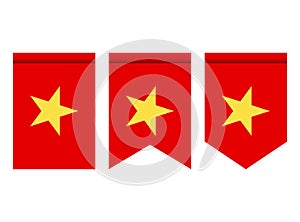 Vietnam flag or pennant isolated on white background. Pennant flag icon