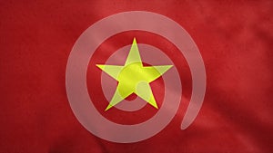 Vietnam flag waving in the wind. National flag of Vietnam. 3d illustration.