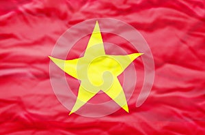 Vietnam flag on a wavy background.