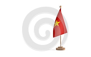 Vietnam flagpole with white space background image