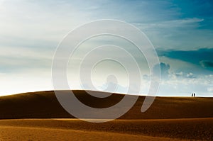 Vietnam landscape: Love on sand dunes in Mui ne, Phan thiet, Viet Nam